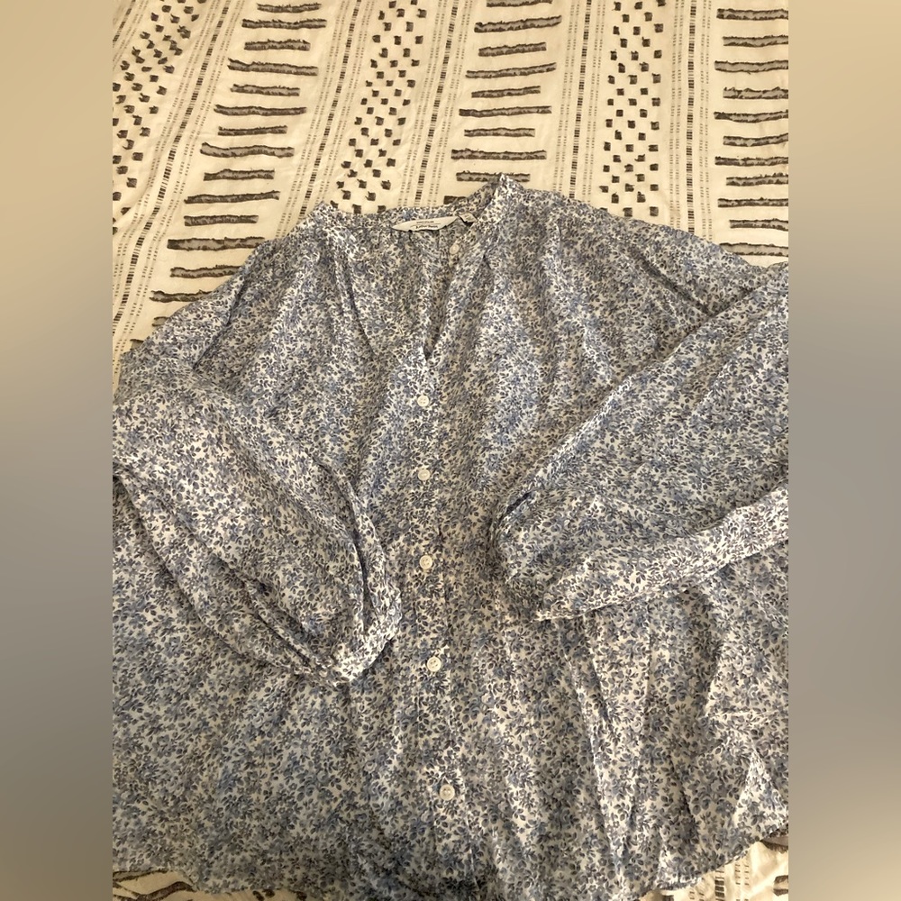& other stories silk floral top